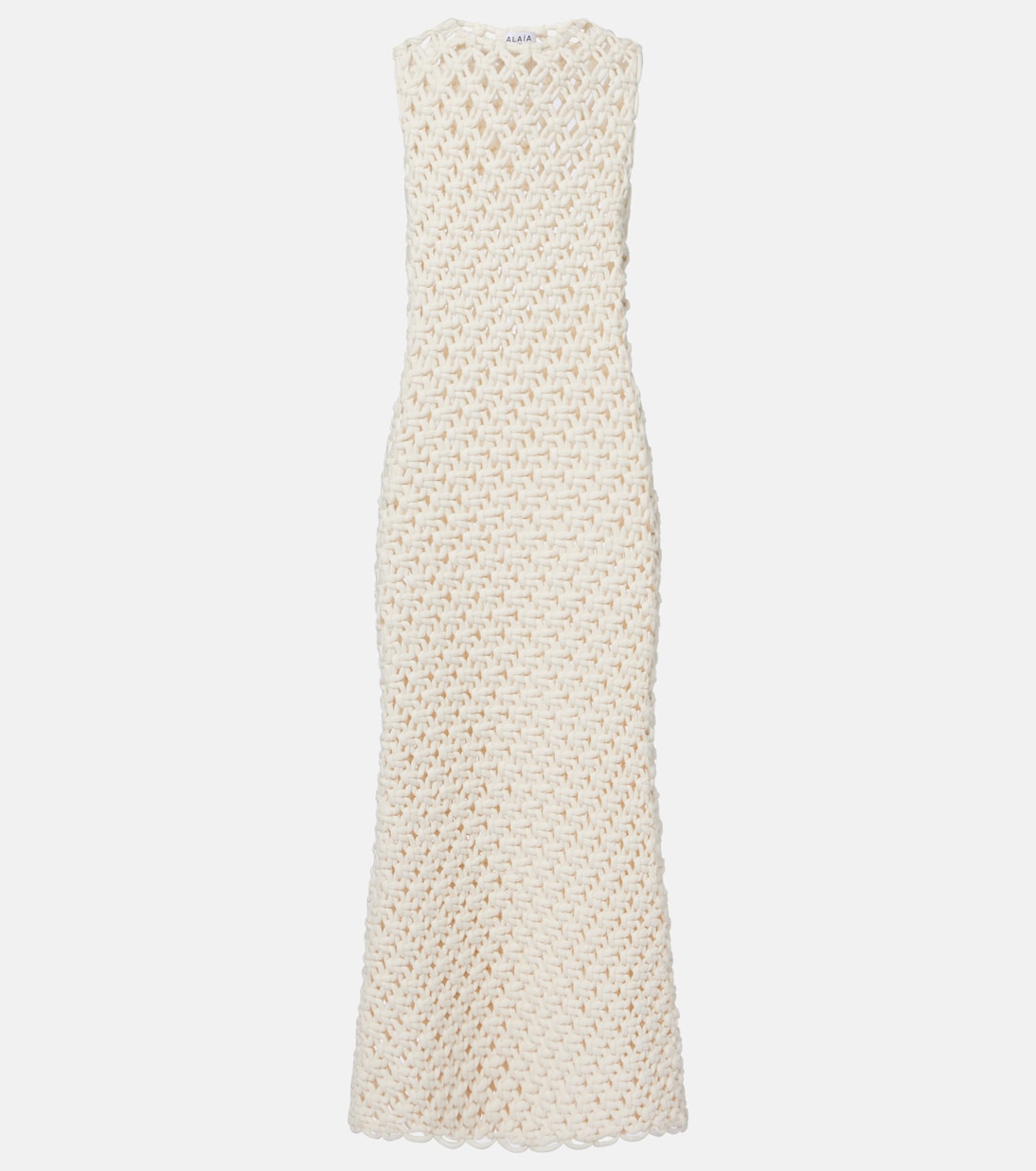Open-knit cotton-blend maxi dress | Alaïa