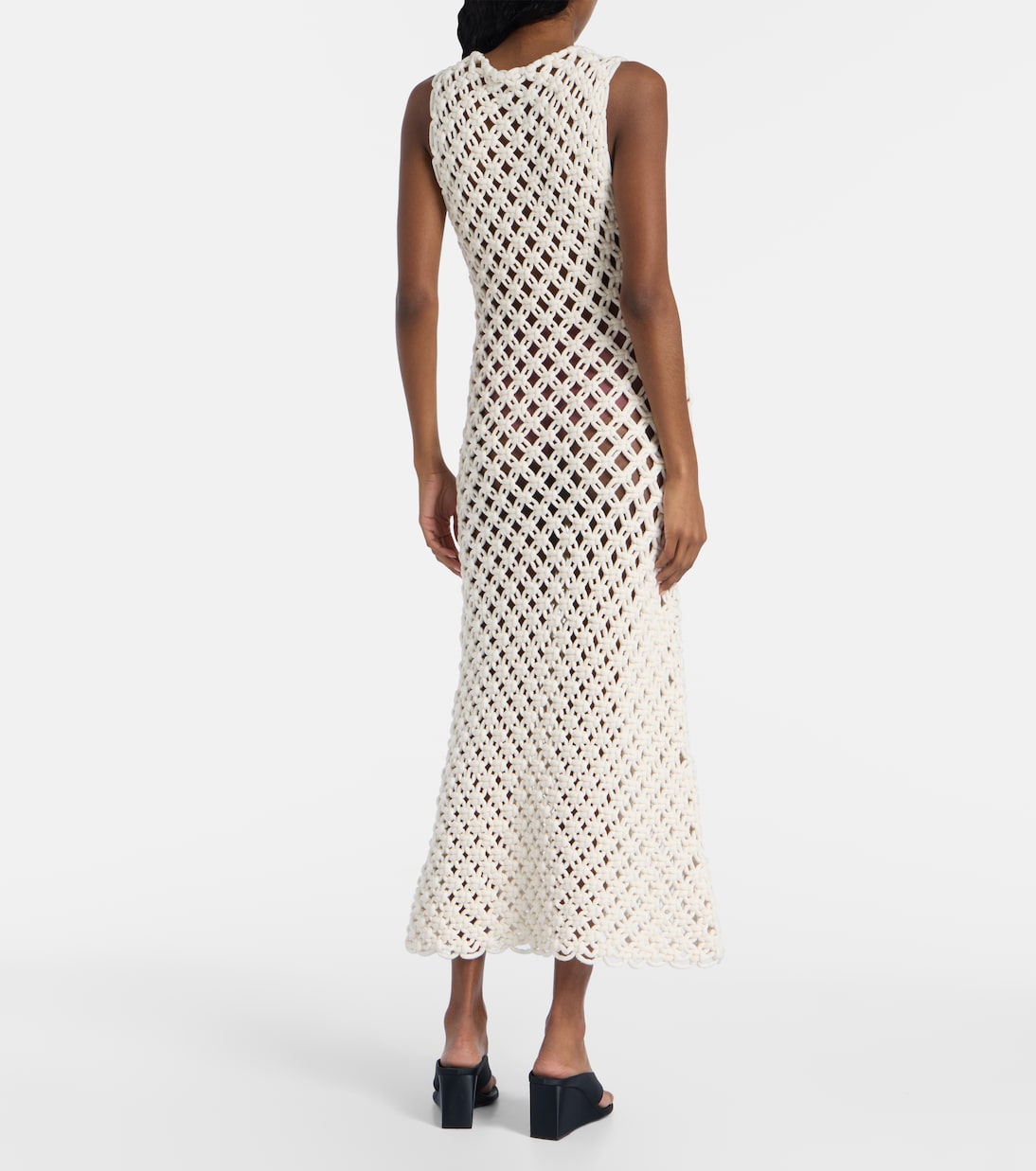 Open-knit cotton-blend maxi dress | Alaïa