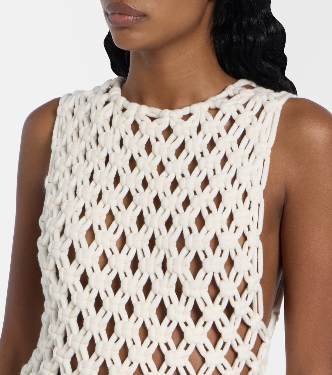 Open-knit cotton-blend maxi dress | Alaïa