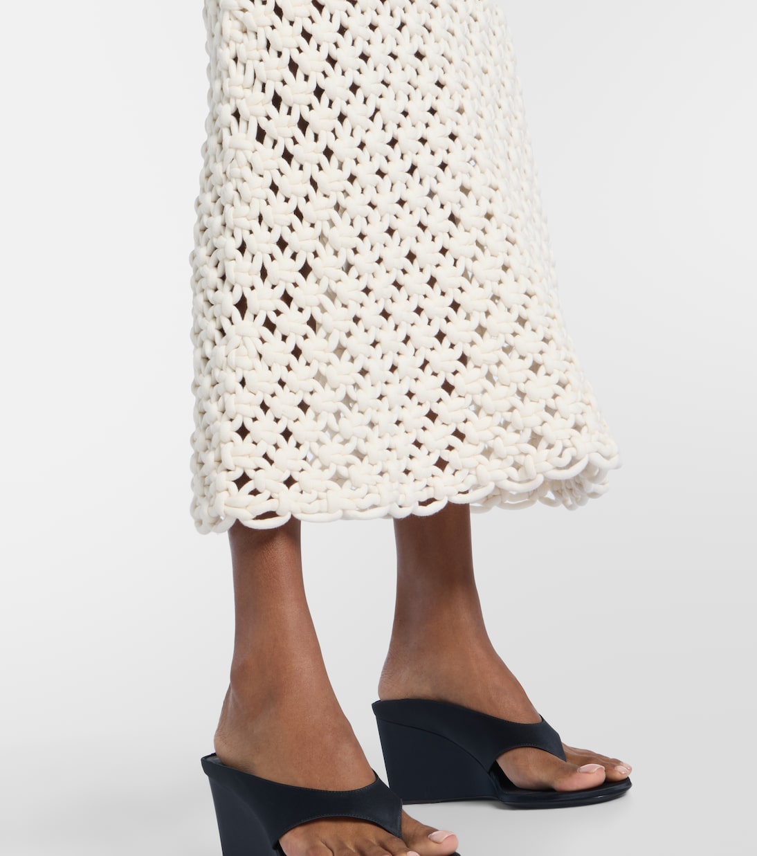 Open-knit cotton-blend maxi dress | Alaïa