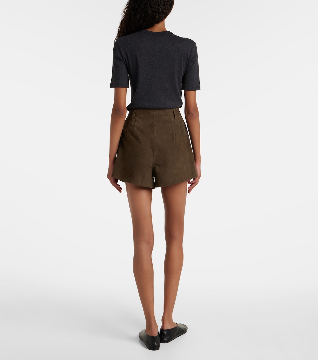 Lise high-rise suede shorts | The Frankie Shop