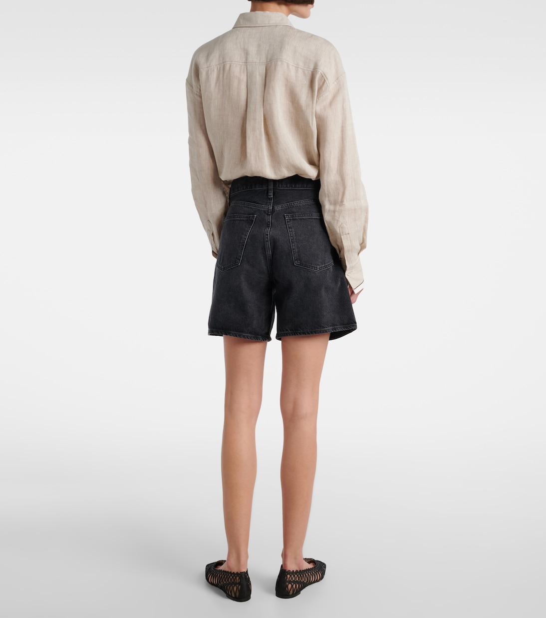 Dame high-rise denim shorts | Agolde