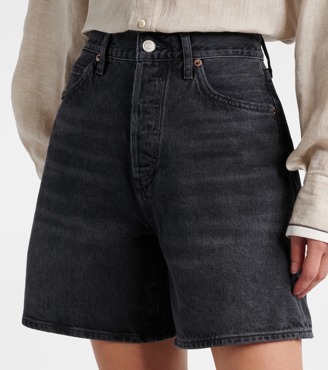Dame high-rise denim shorts | Agolde