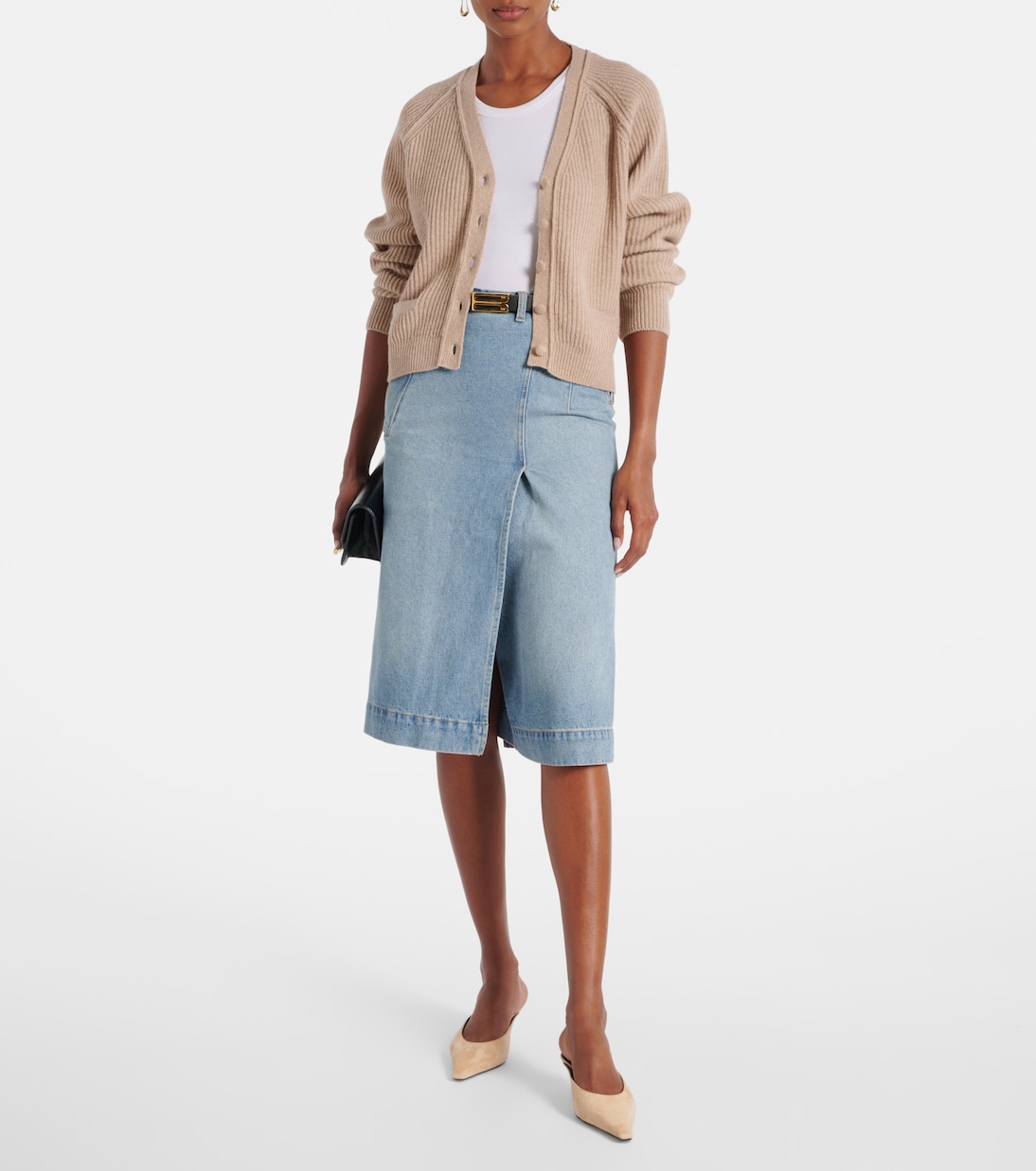 Ribbed-knit wool and cashmere cardigan | Victoria Beckham