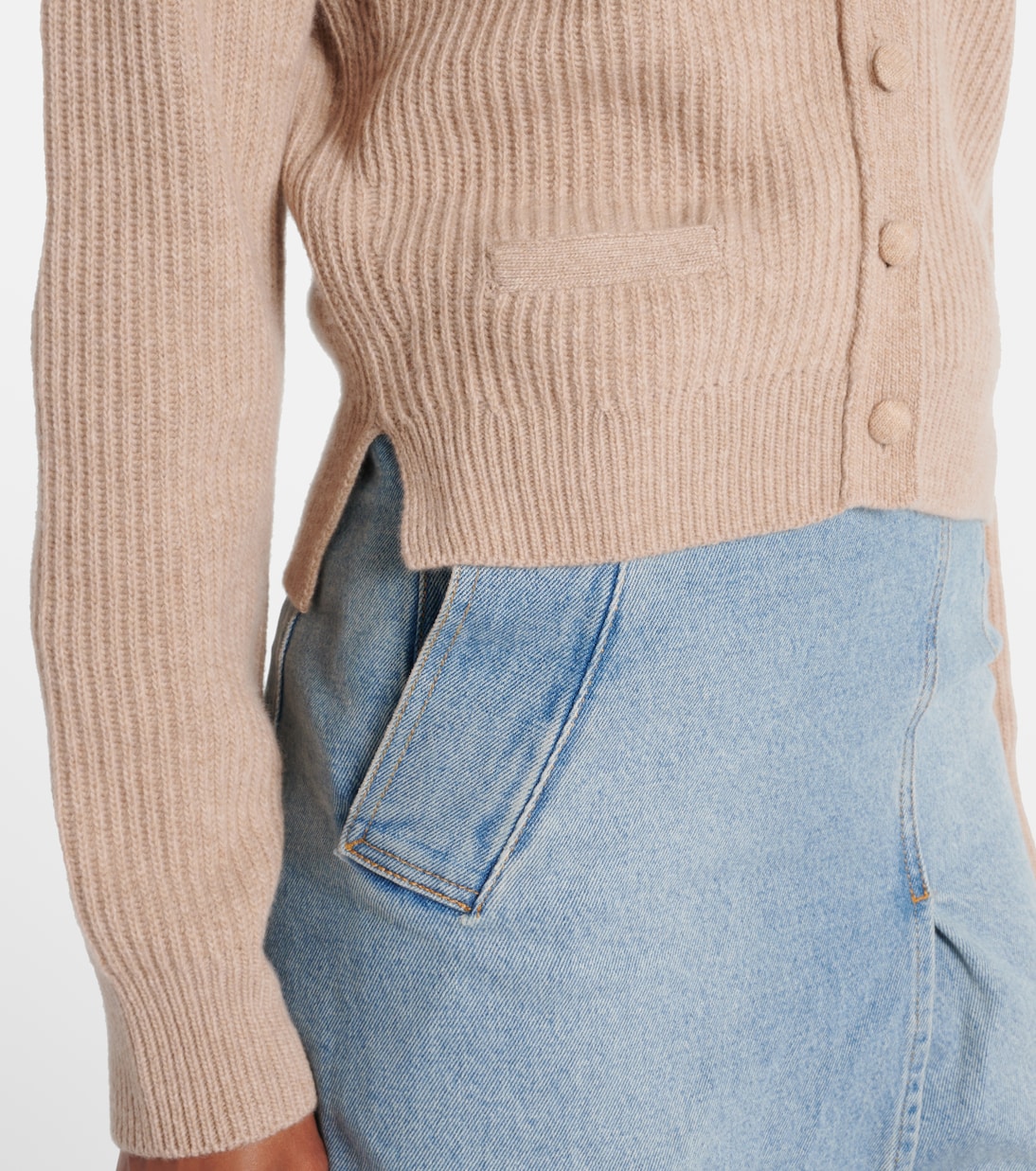 Ribbed-knit wool and cashmere cardigan | Victoria Beckham