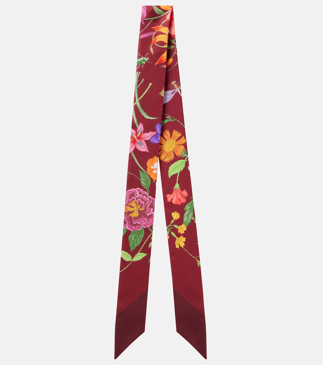 Foulard in twill di seta con stampa | Gucci