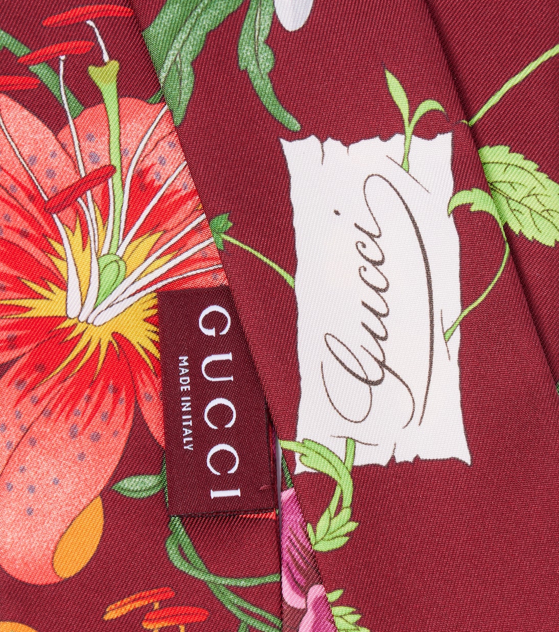 Foulard in twill di seta con stampa | Gucci