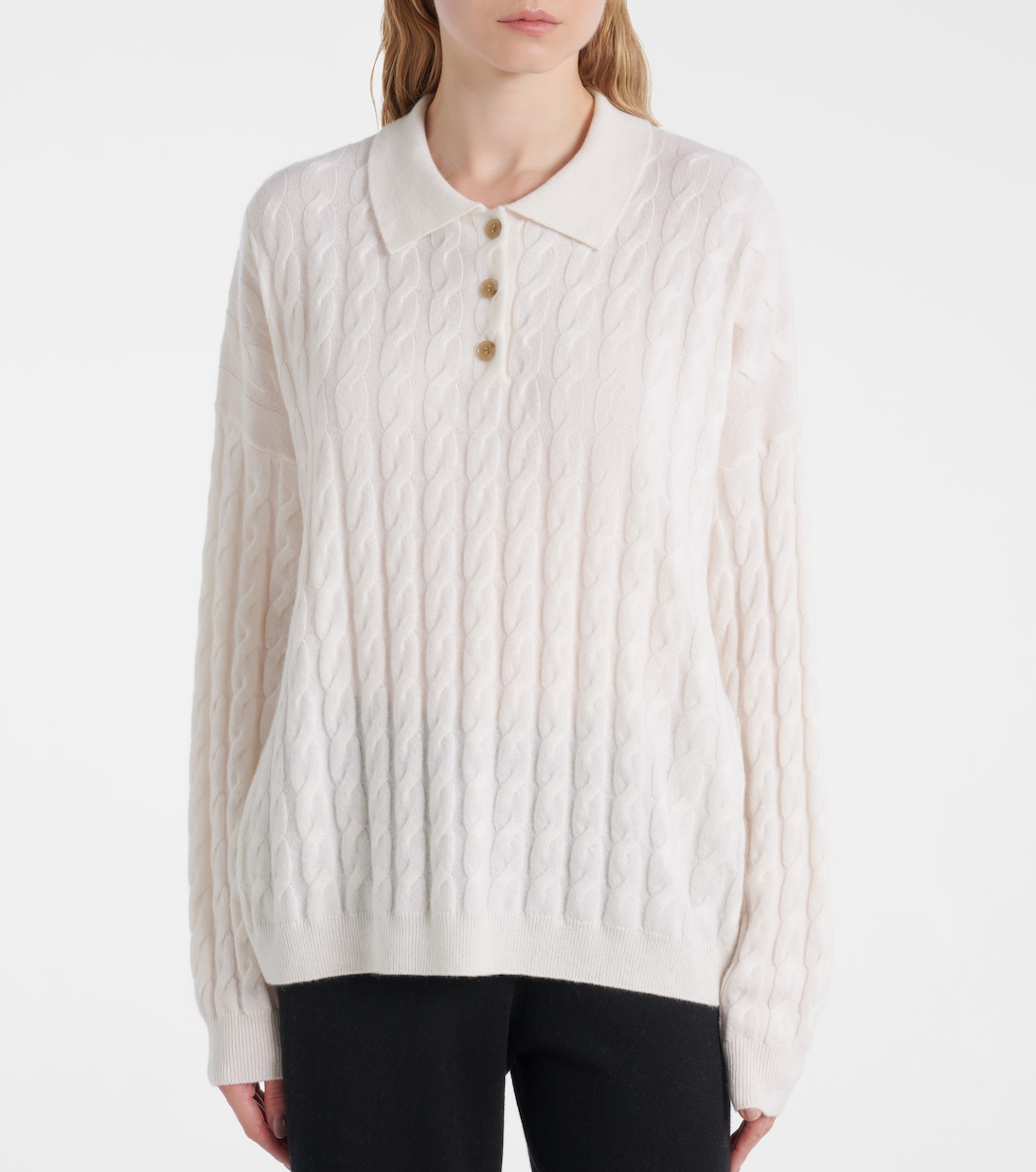 Polo Magnolie in cashmere a trecce | Lisa Yang