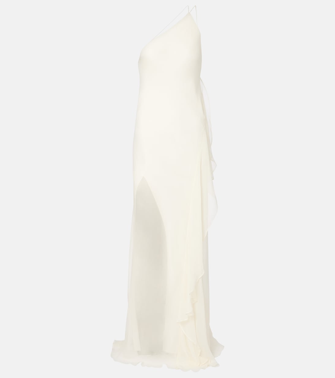 Robe longue asymétrique en soie | The Sei