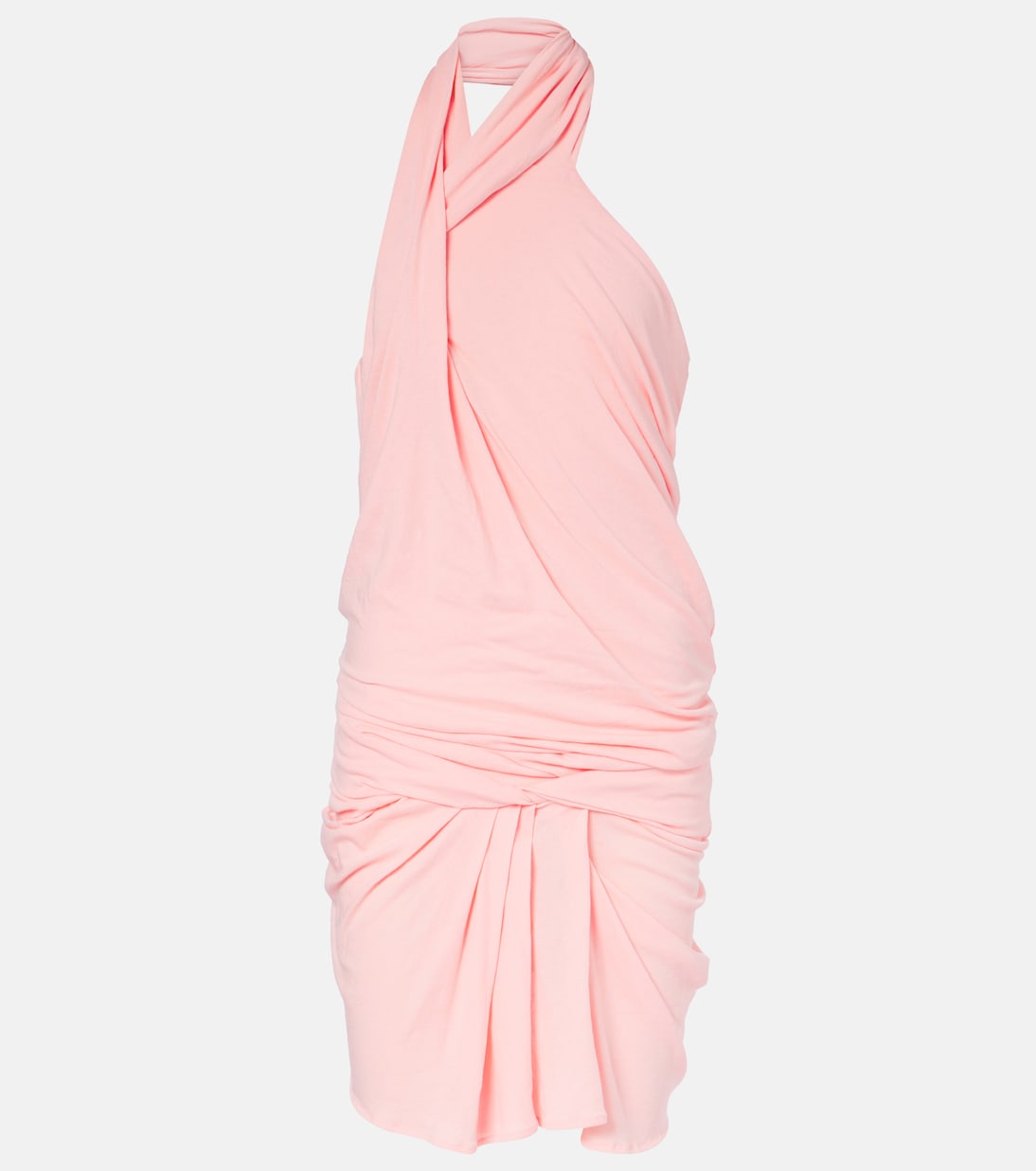 Draped cotton-blend jersey minidress | Entire Studios