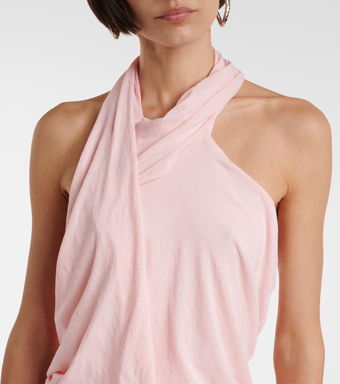 Draped cotton-blend jersey minidress | Entire Studios