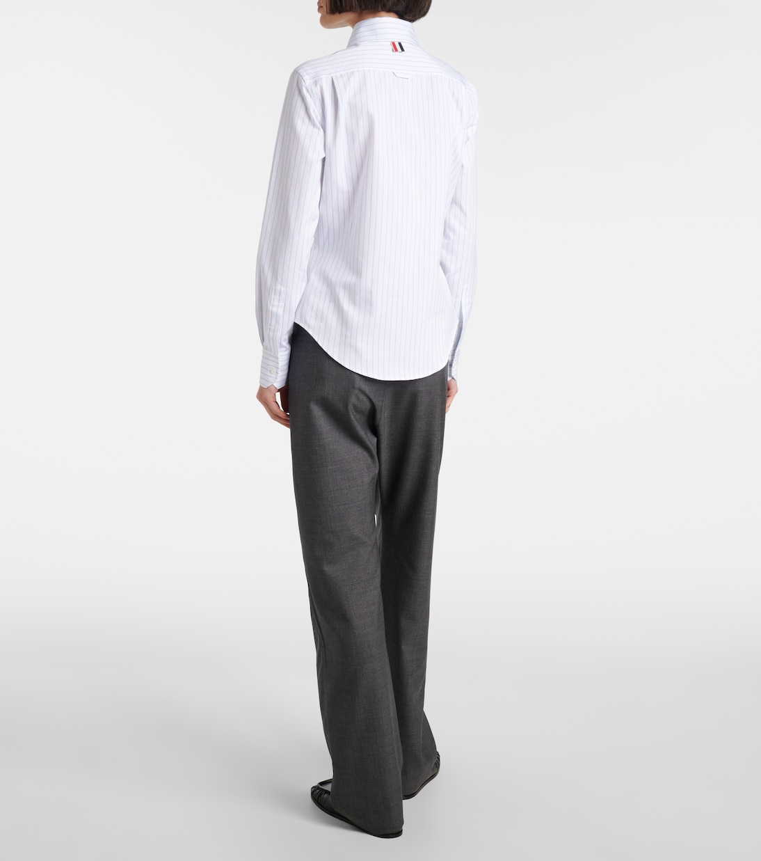Camicia in popeline di cotone gessato | Thom Browne