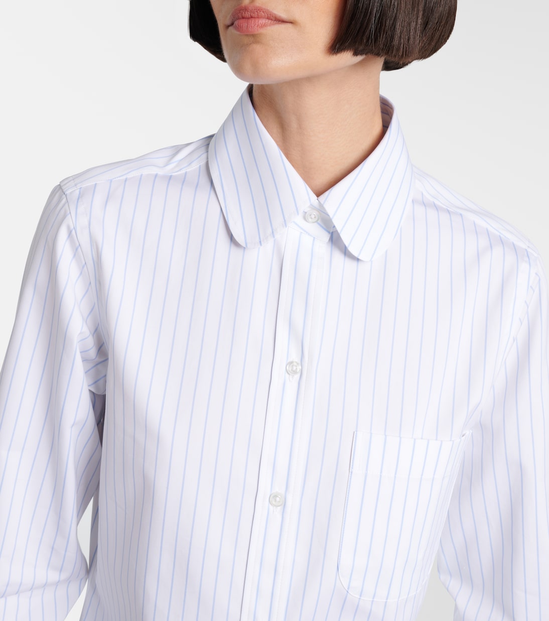 Camicia in popeline di cotone gessato | Thom Browne