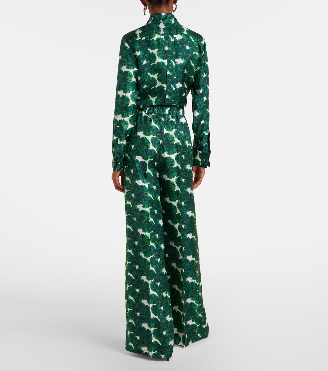 Morena printed silk twill wide-leg pants  | Max Mara