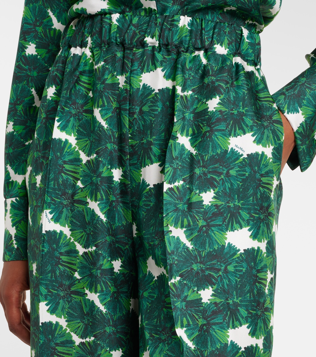 Morena printed silk twill wide-leg pants  | Max Mara