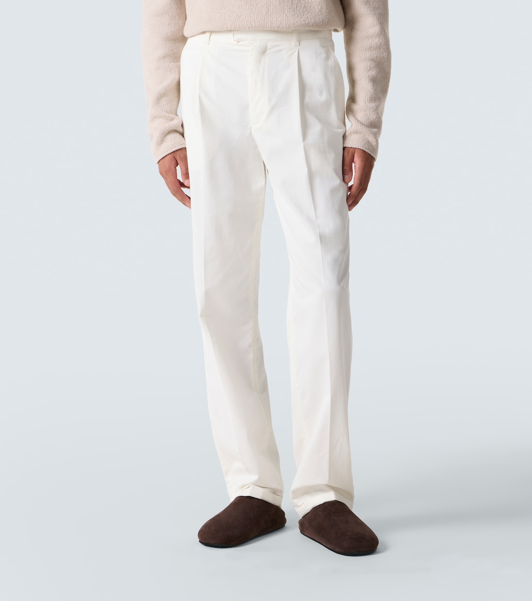 Belamy cotton and cashmere straight pants | The Row