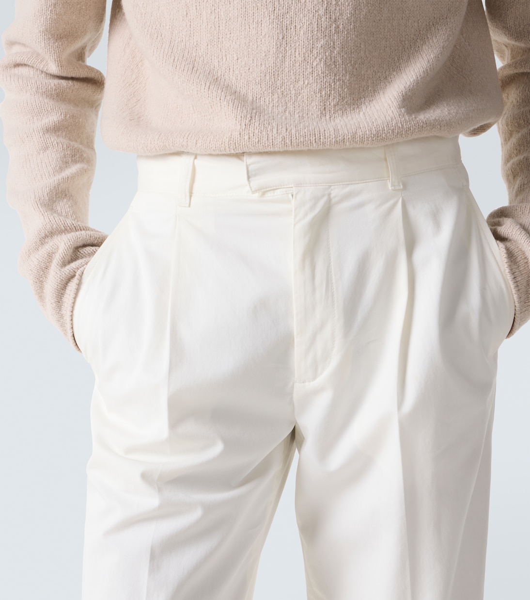 Belamy cotton and cashmere straight pants | The Row
