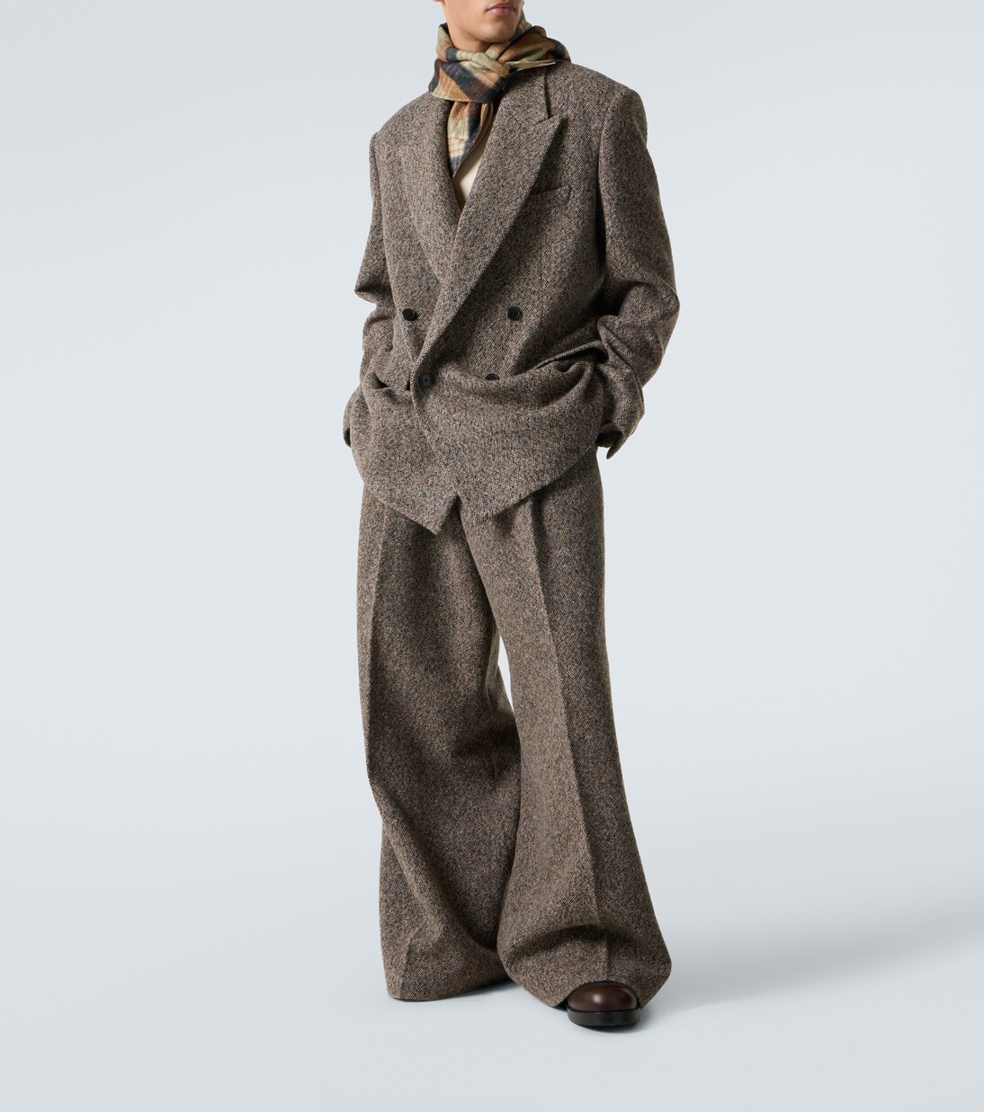 울 블렌드 와이드 팬츠 | Dries Van Noten