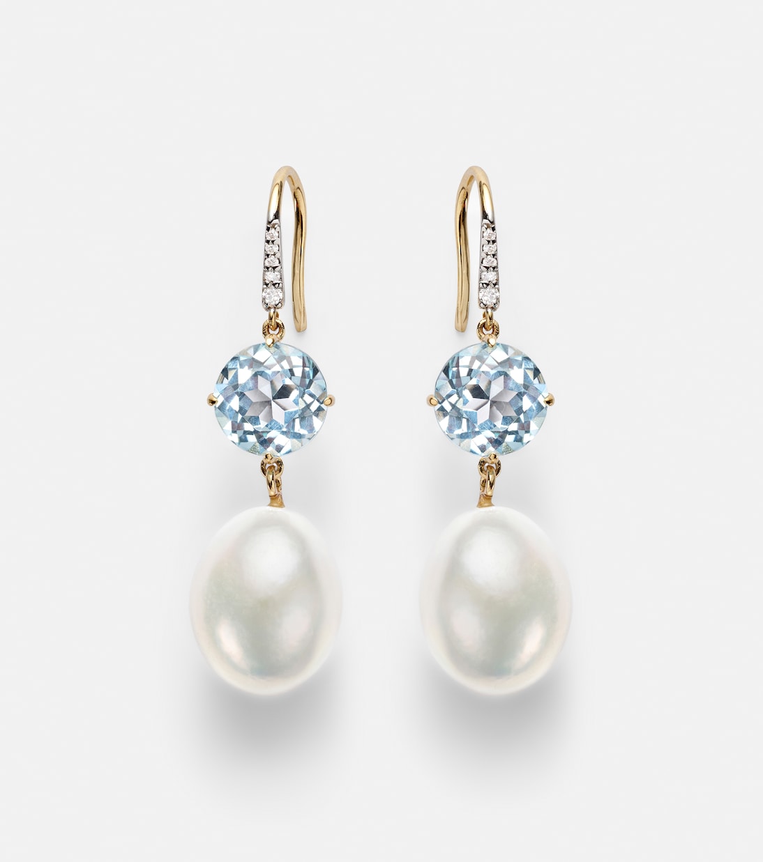 14kt gold drop earrings with gemstones | Mateo