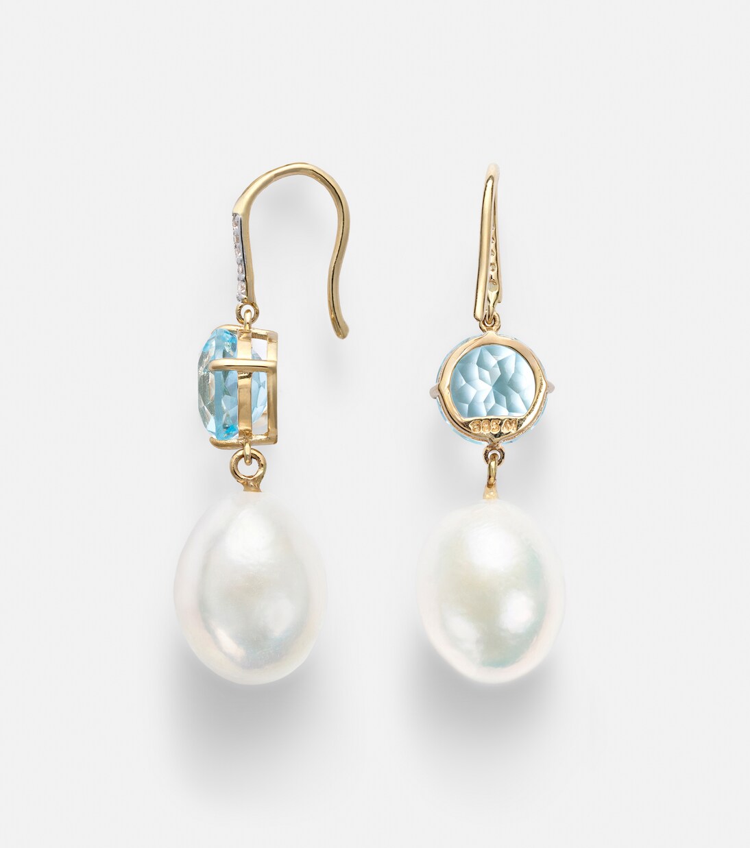14kt gold drop earrings with gemstones | Mateo