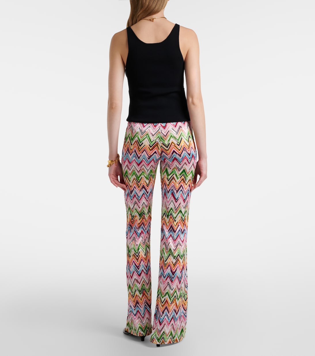 Pantalon évasé Zig Zag à taille haute | Missoni