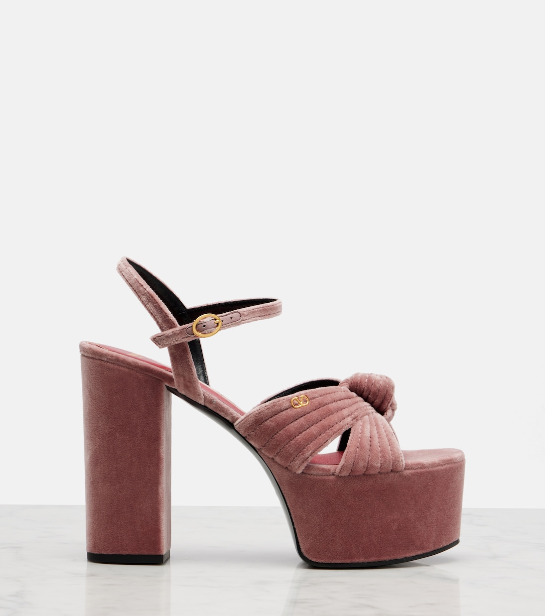Crasher 125 velvet platform sandals | Valentino Garavani
