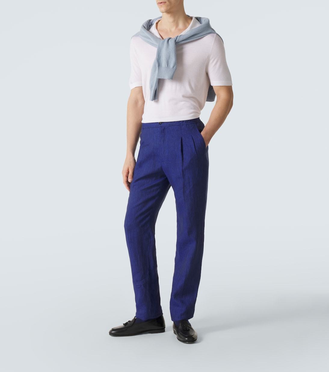 Linen tapered pants | Rubinacci