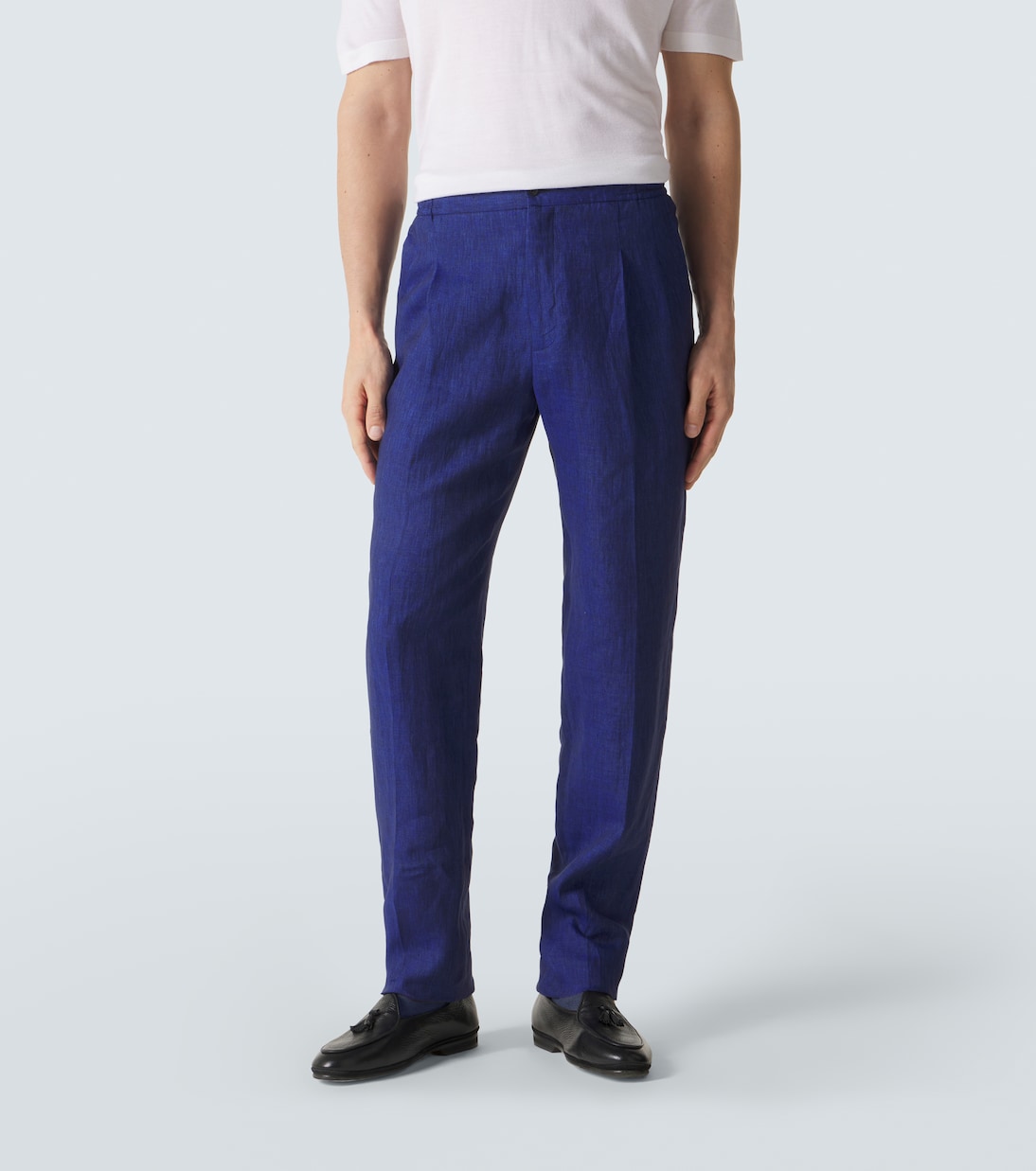 Linen tapered pants | Rubinacci