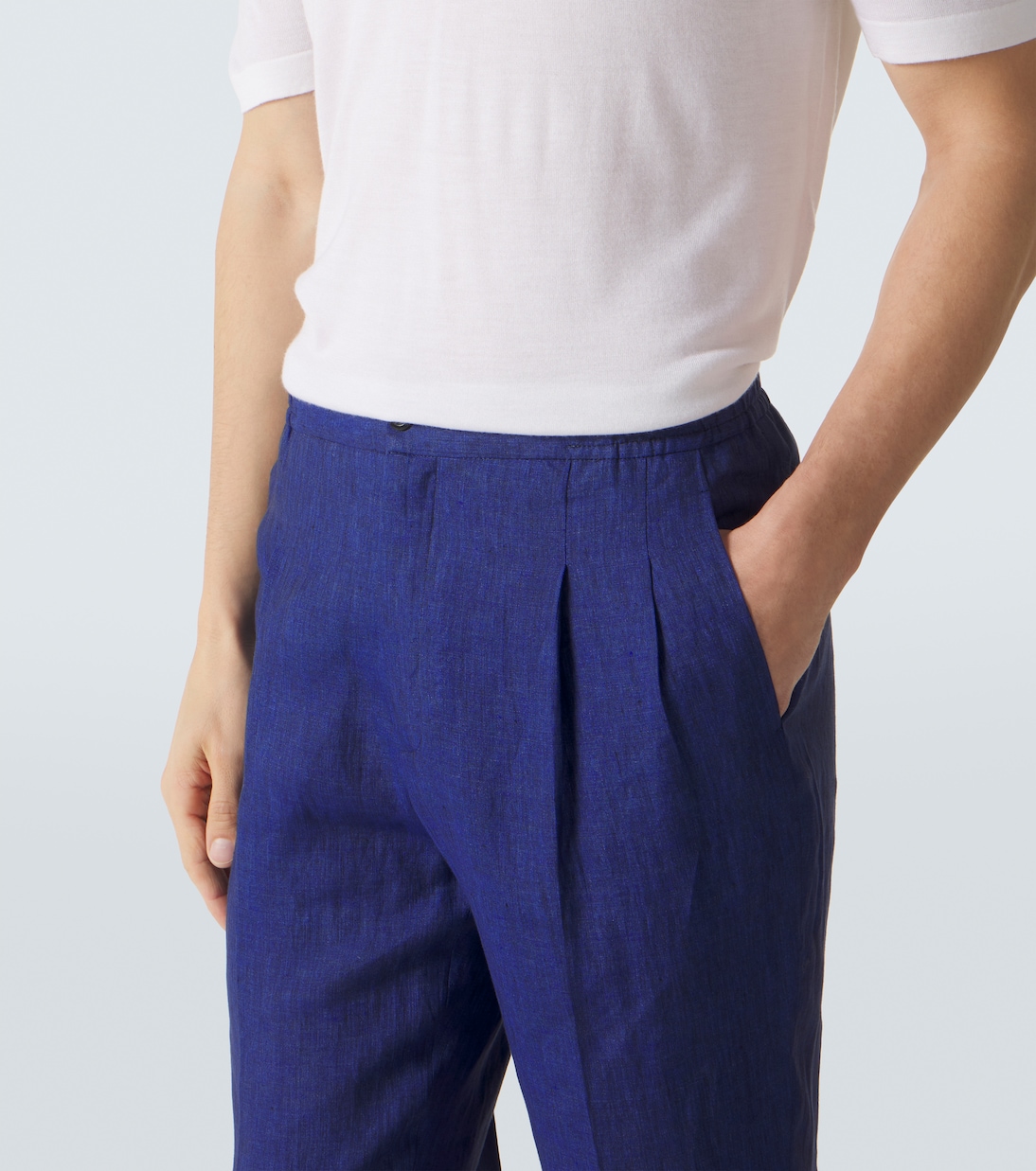 Linen tapered pants | Rubinacci