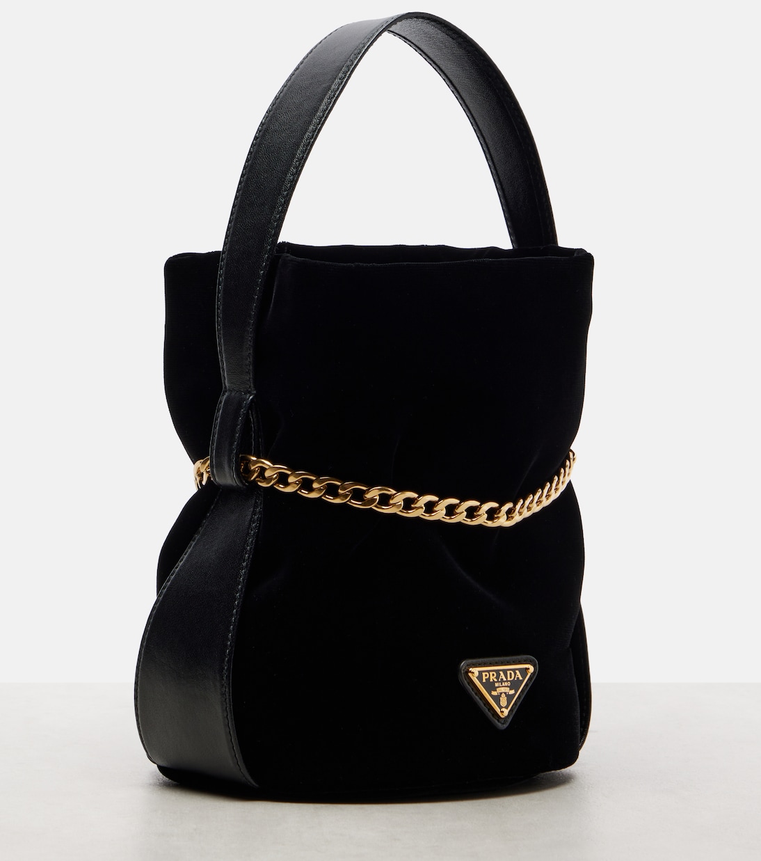 Prada Petit Sac Noir velvet bucket bag | Prada