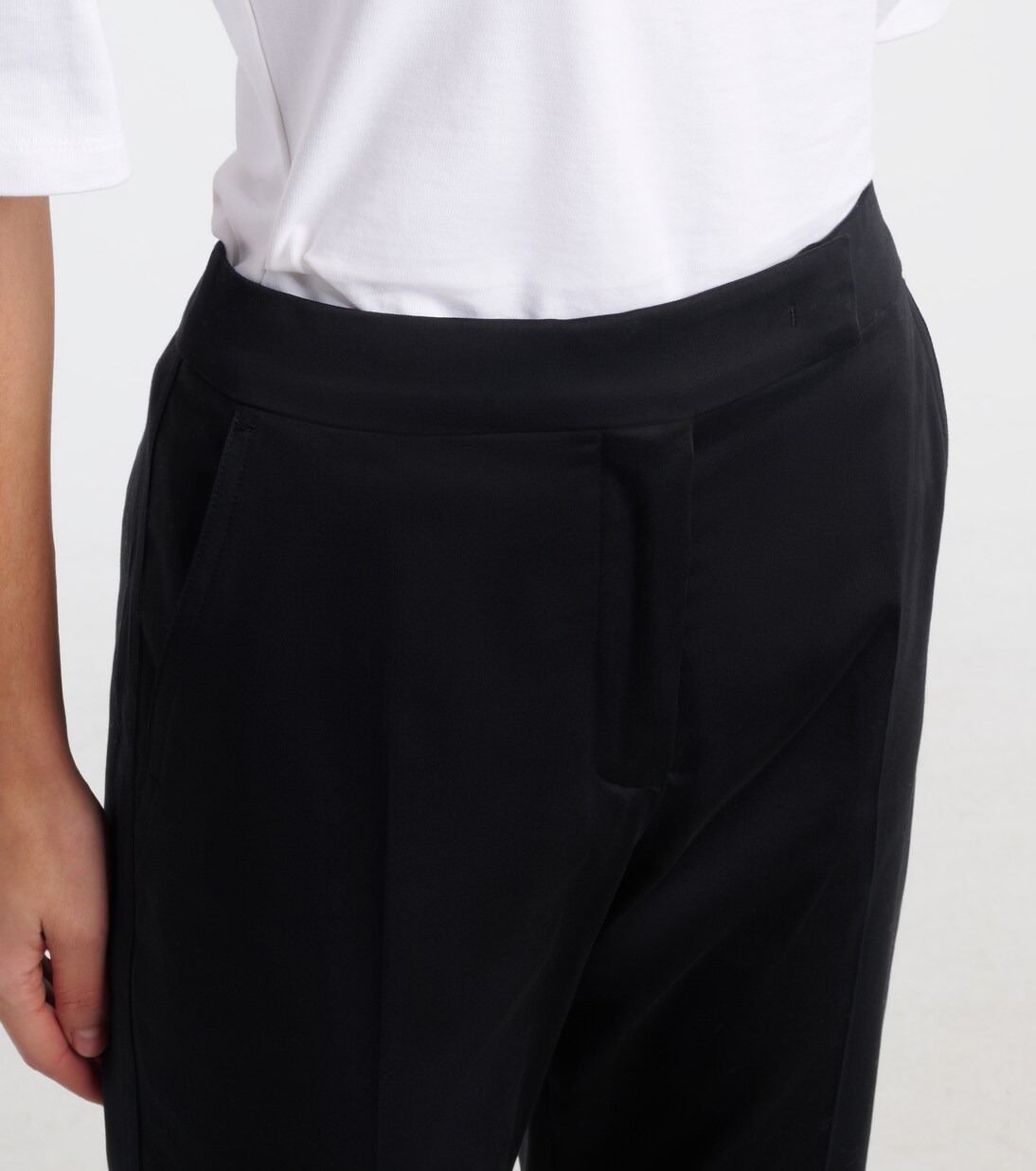 Cotton-blend cropped slim pants | Max Mara