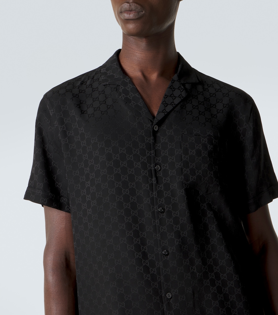 GG silk jacquard bowling shirt | Gucci