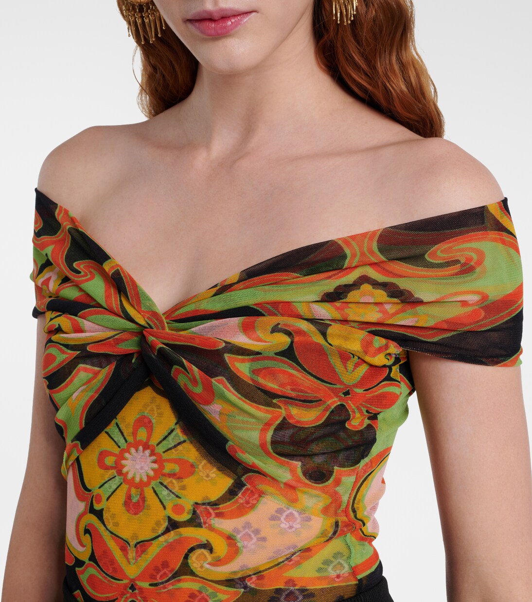Printed off-shoulder bodysuit | Etro