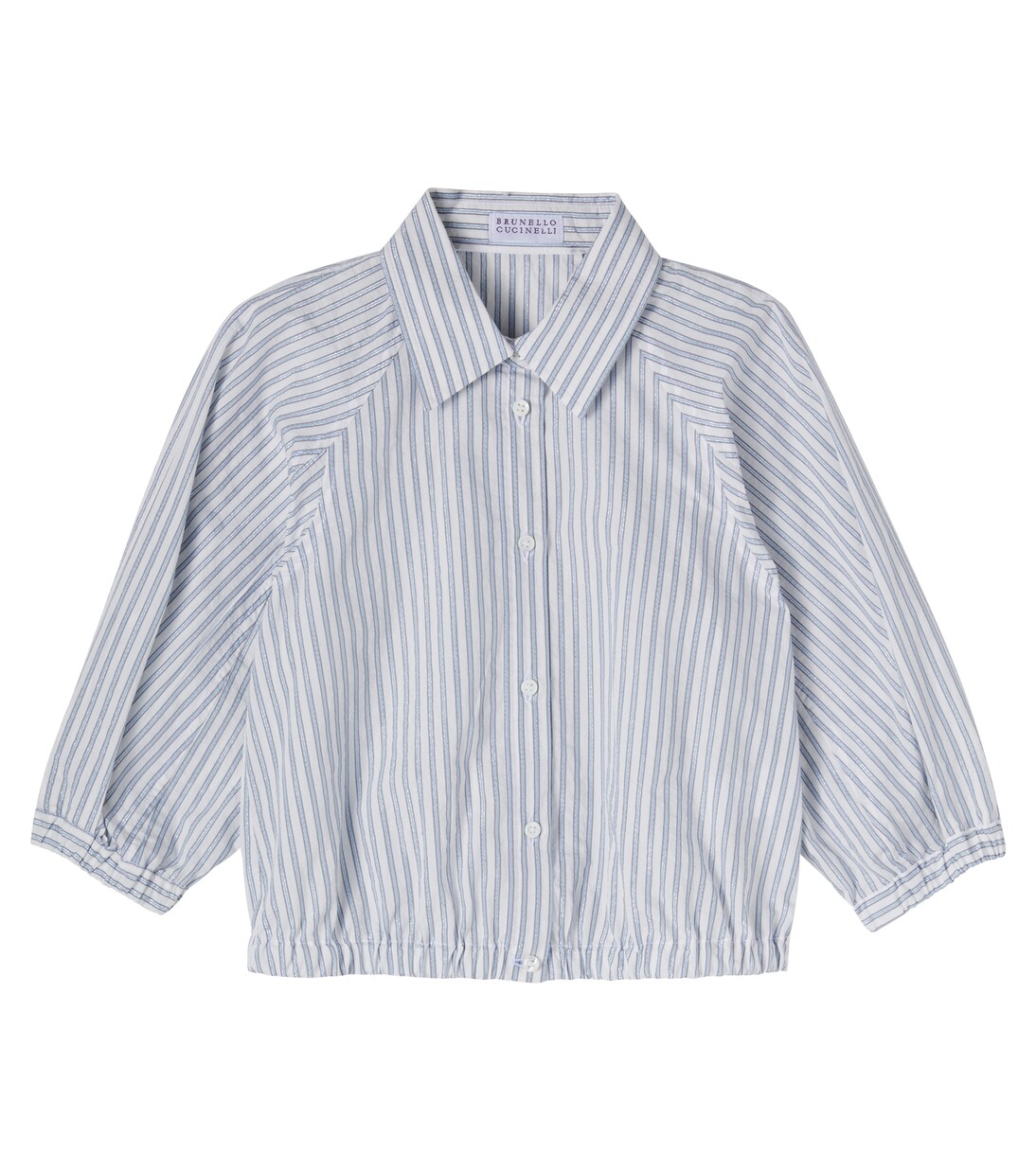 Striped cotton-blend shirt | Brunello Cucinelli Kids