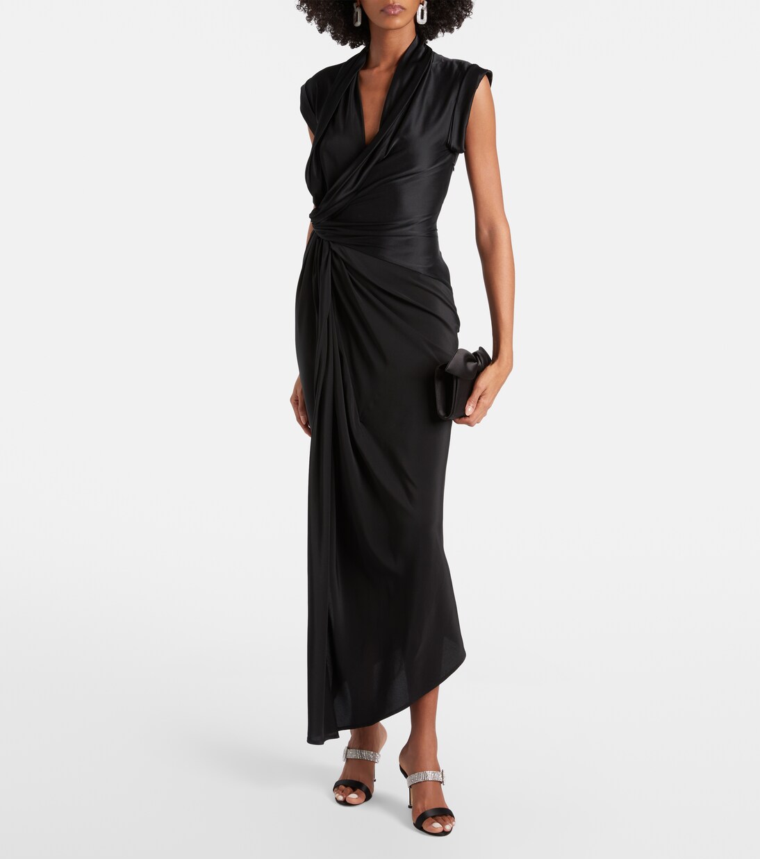 Sandalen Fibolta 90 aus Satin mit Kristallen | Manolo Blahnik