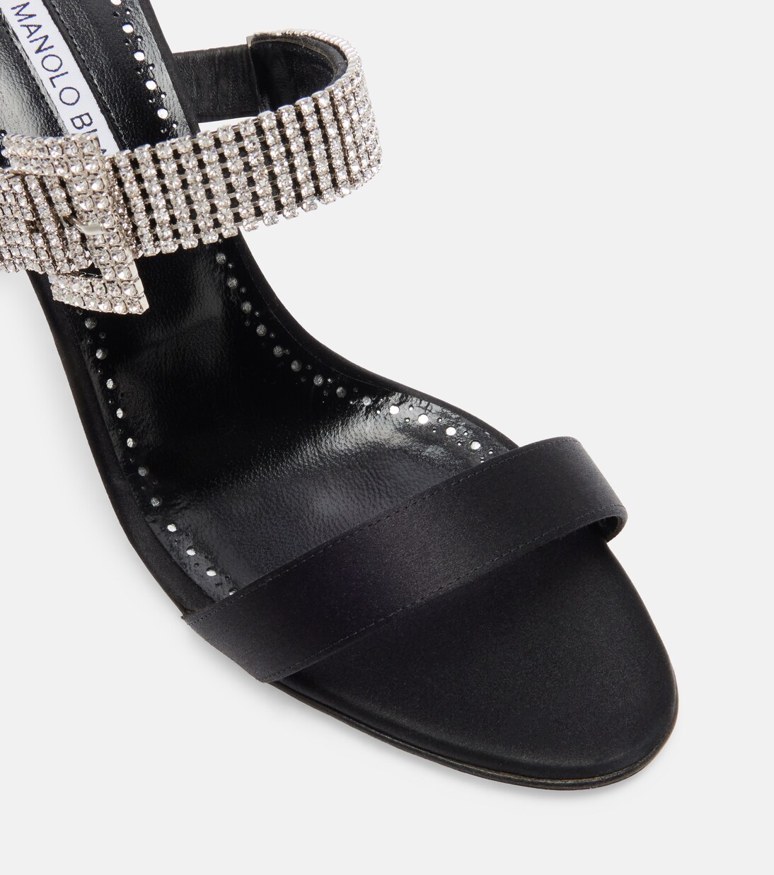 Sandalen Fibolta 90 aus Satin mit Kristallen | Manolo Blahnik