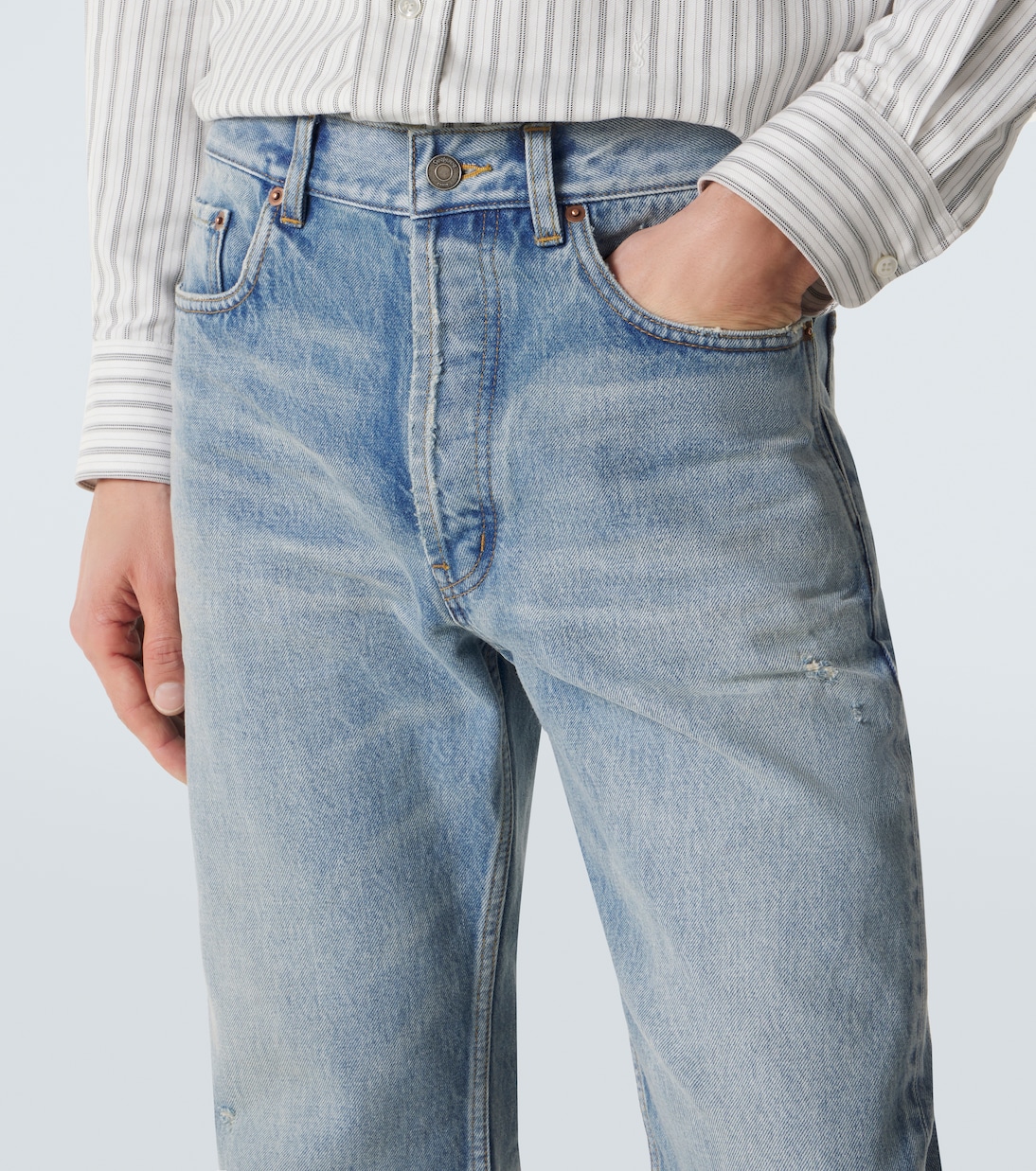 Distressed straight jeans | Saint Laurent