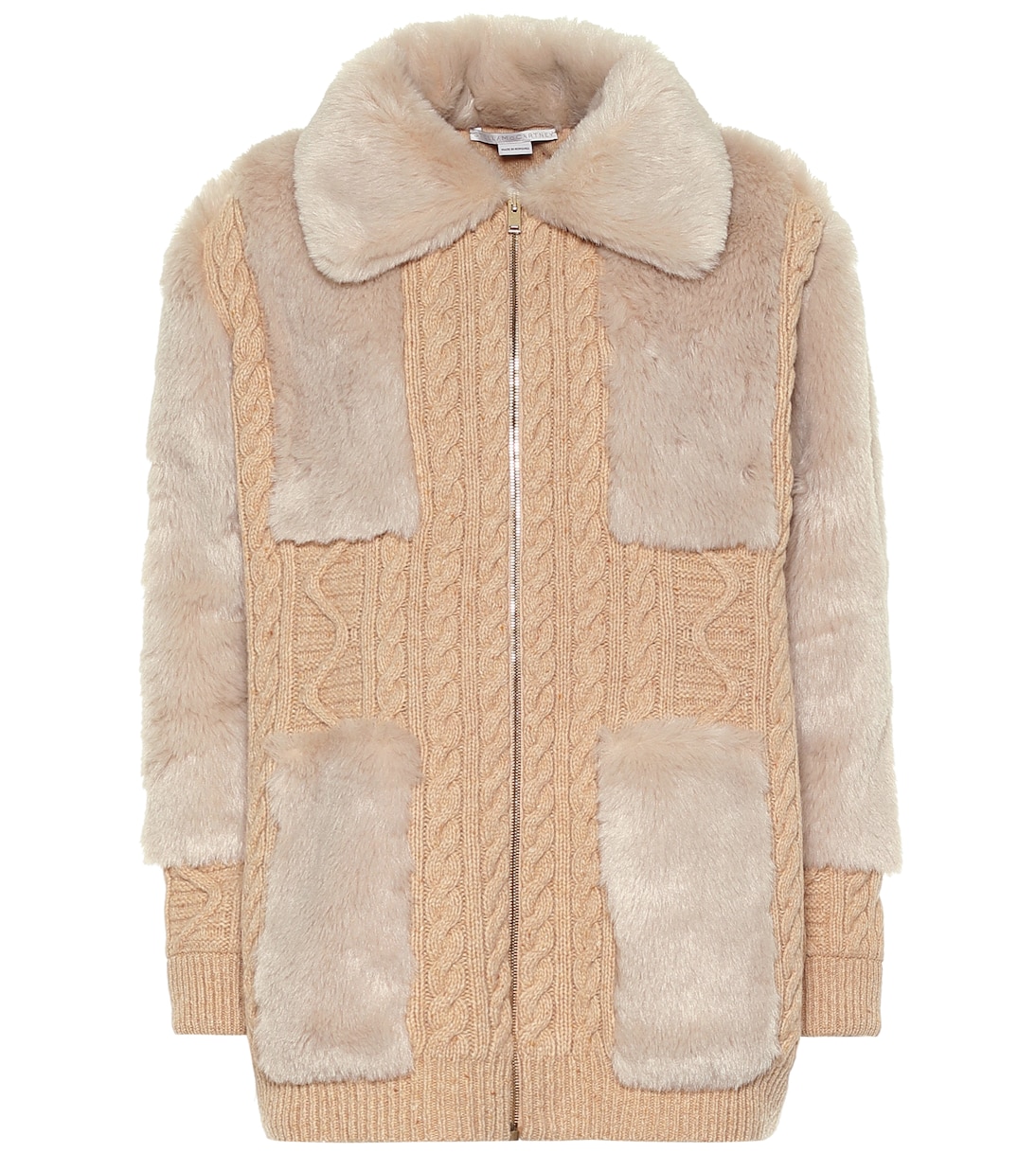 Cardigan in lana con pelliccia sintetica | Stella McCartney
