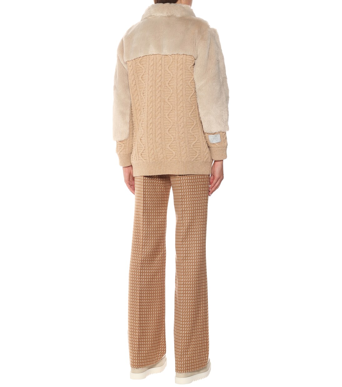 Cardigan in lana con pelliccia sintetica | Stella McCartney