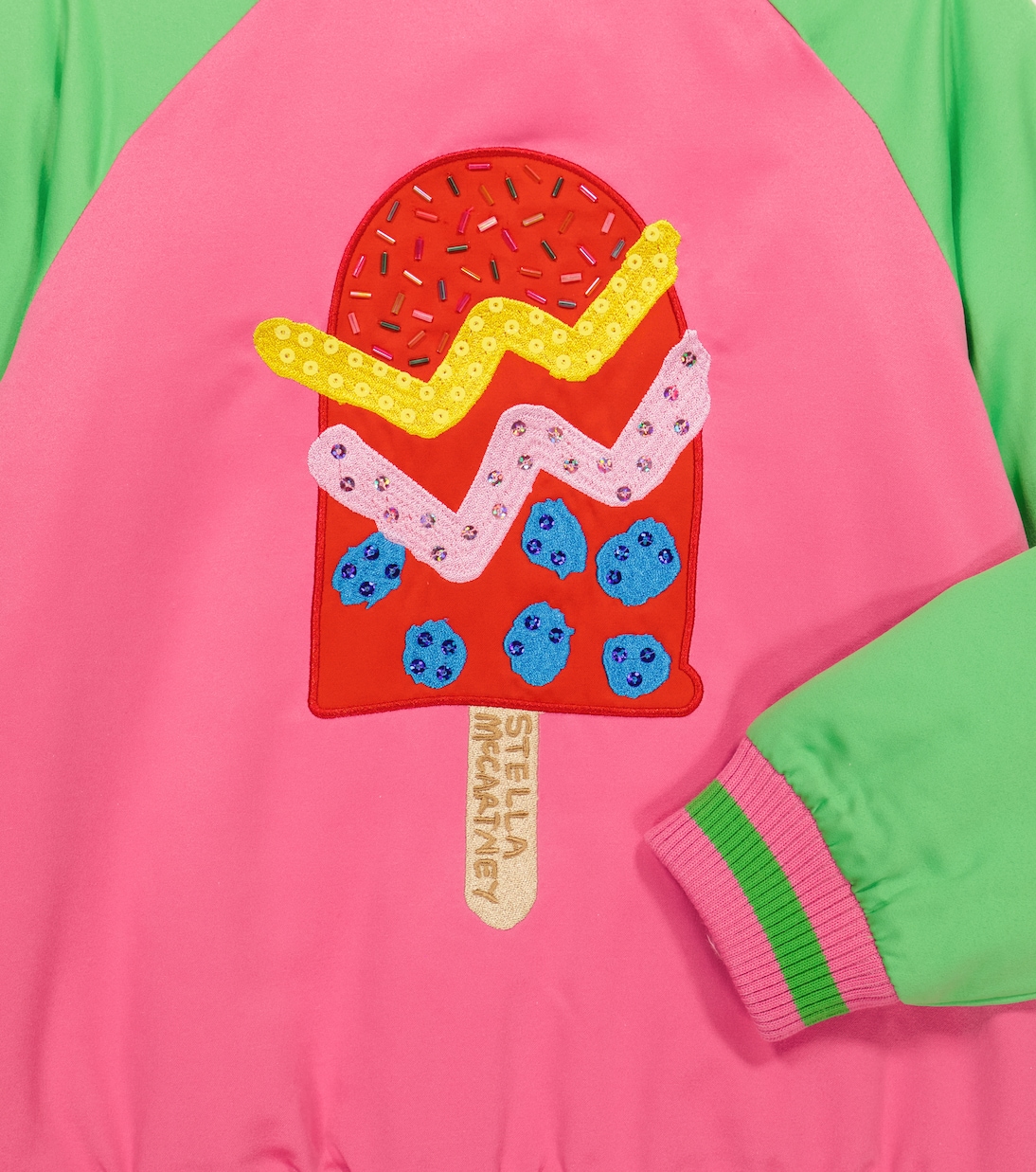 Appliquéd satin jacket | Stella McCartney Kids