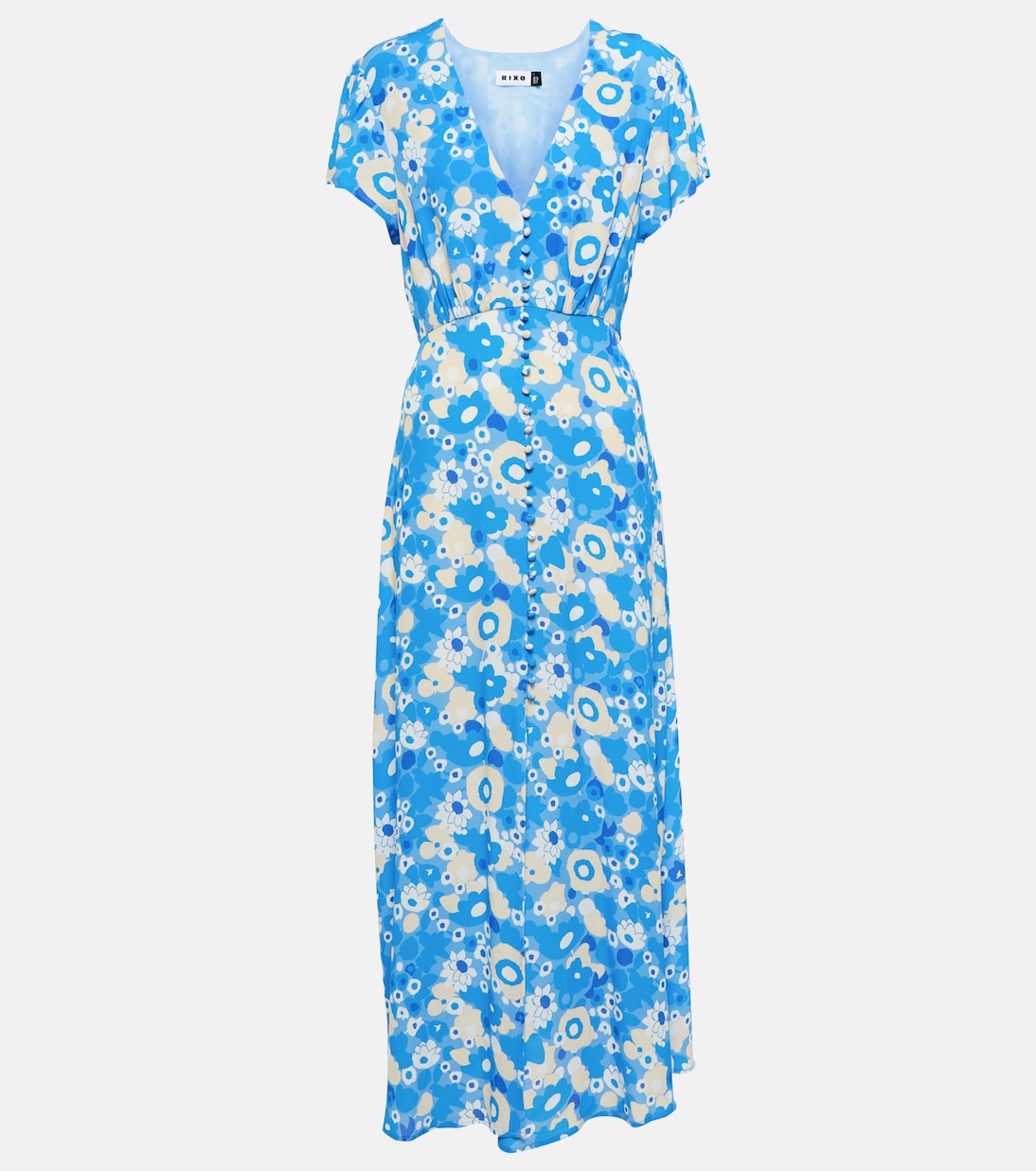 Vestido midi de crepé floral | Rixo