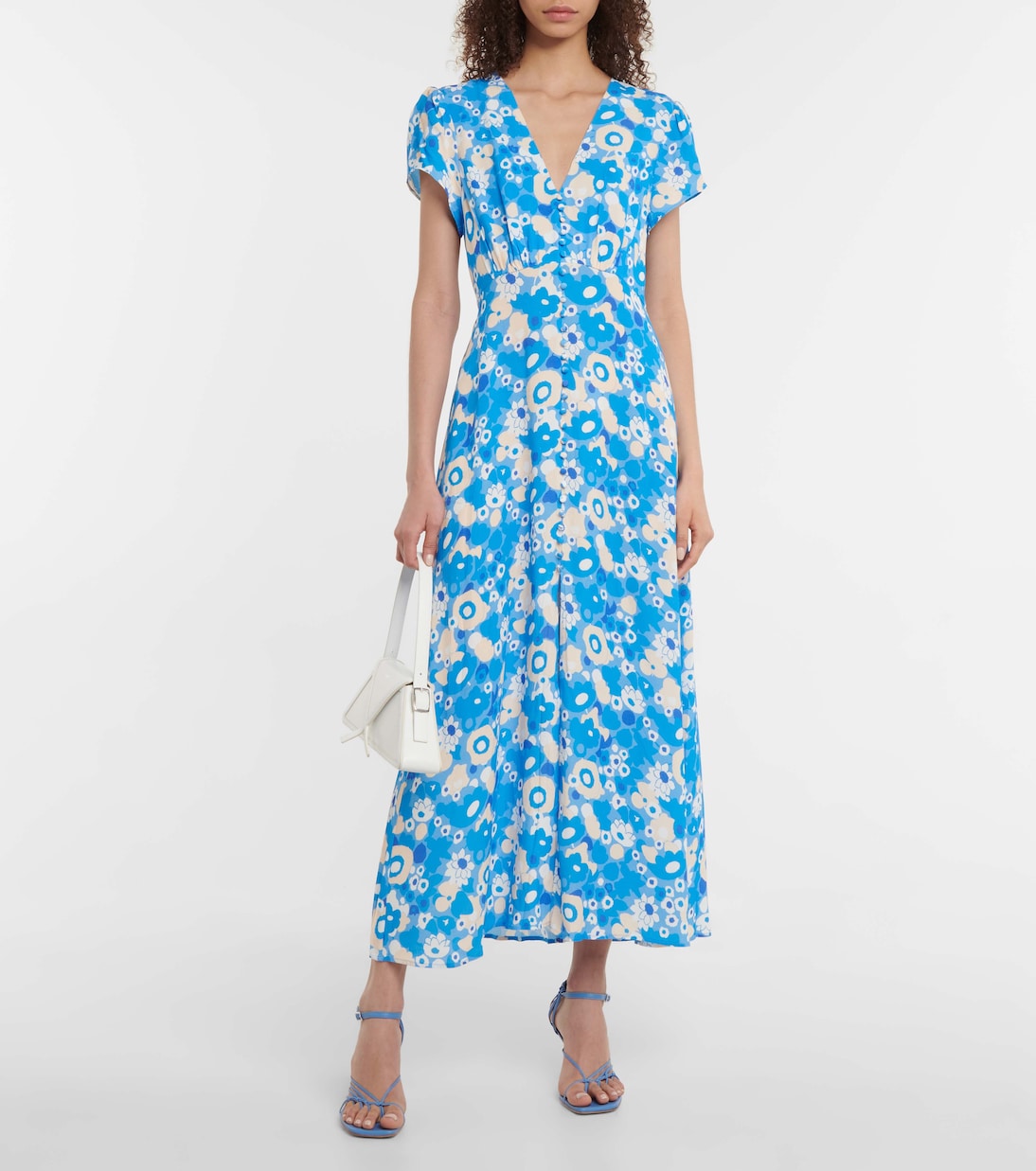 Vestido midi de crepé floral | Rixo