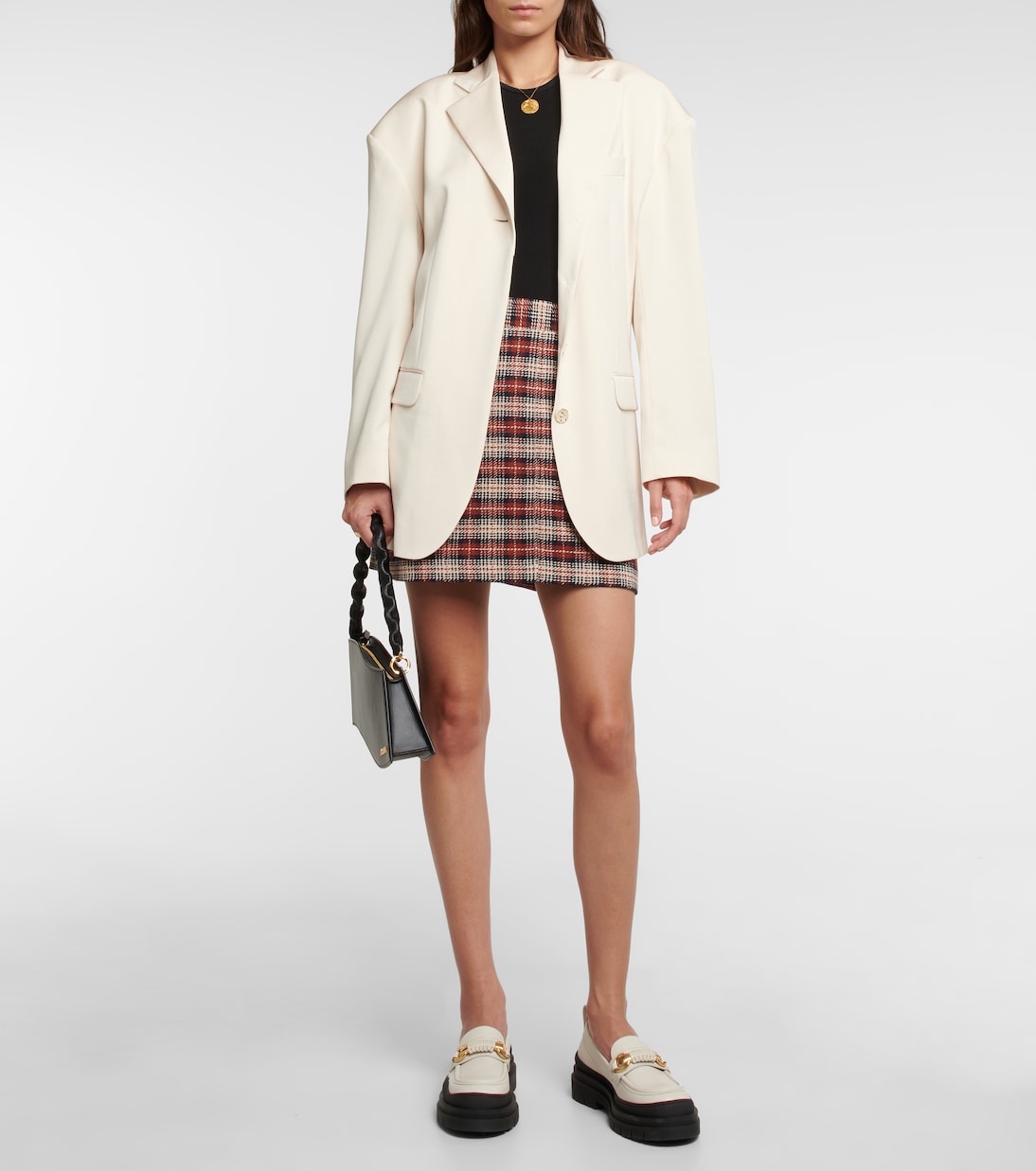 Checked cotton-blend miniskirt | See By Chloé
