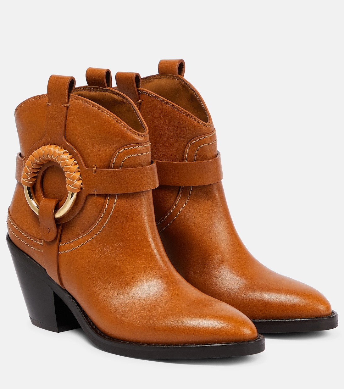 Hana leather cowboy boots | See By Chloé