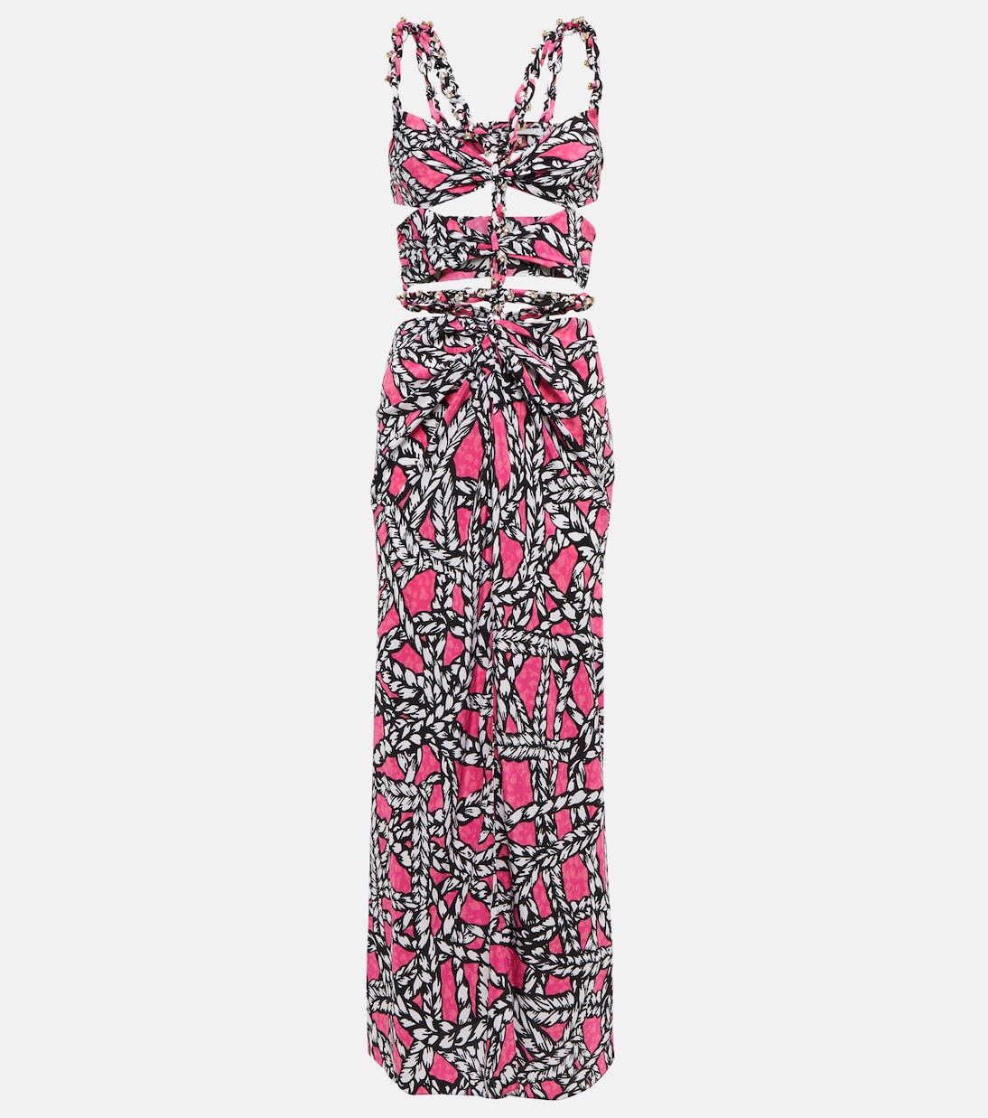 Vestido midi de seda estampado | Area
