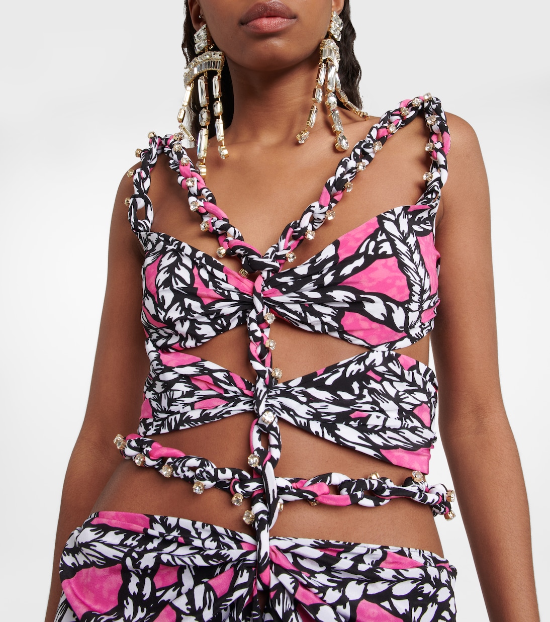 Vestido midi de seda estampado | Area