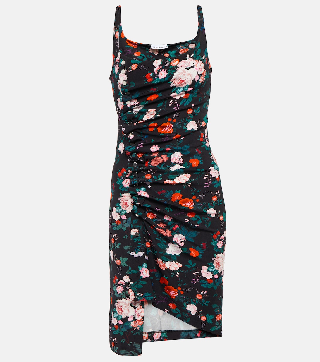 Floral ruched jersey minidress | Rabanne