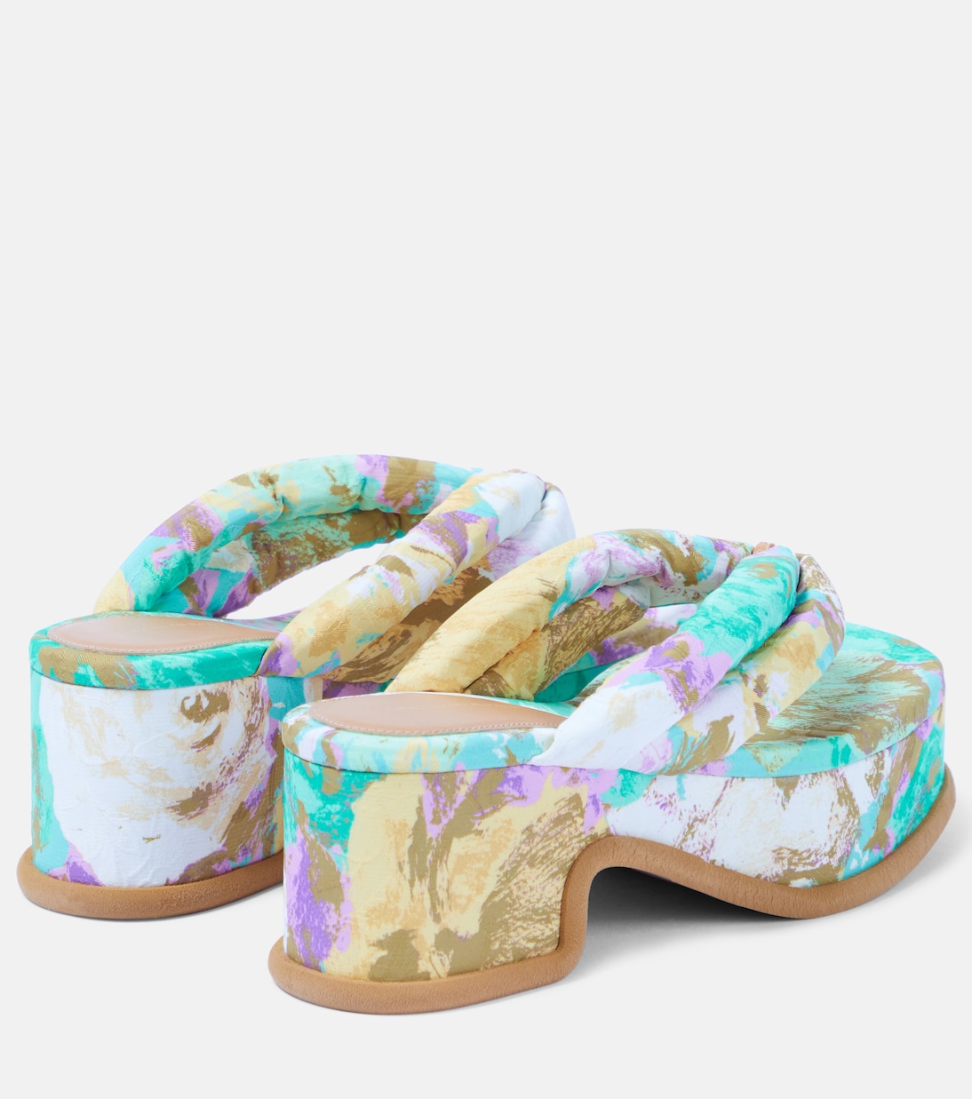 Floral-printed platform thong sandals | Dries Van Noten