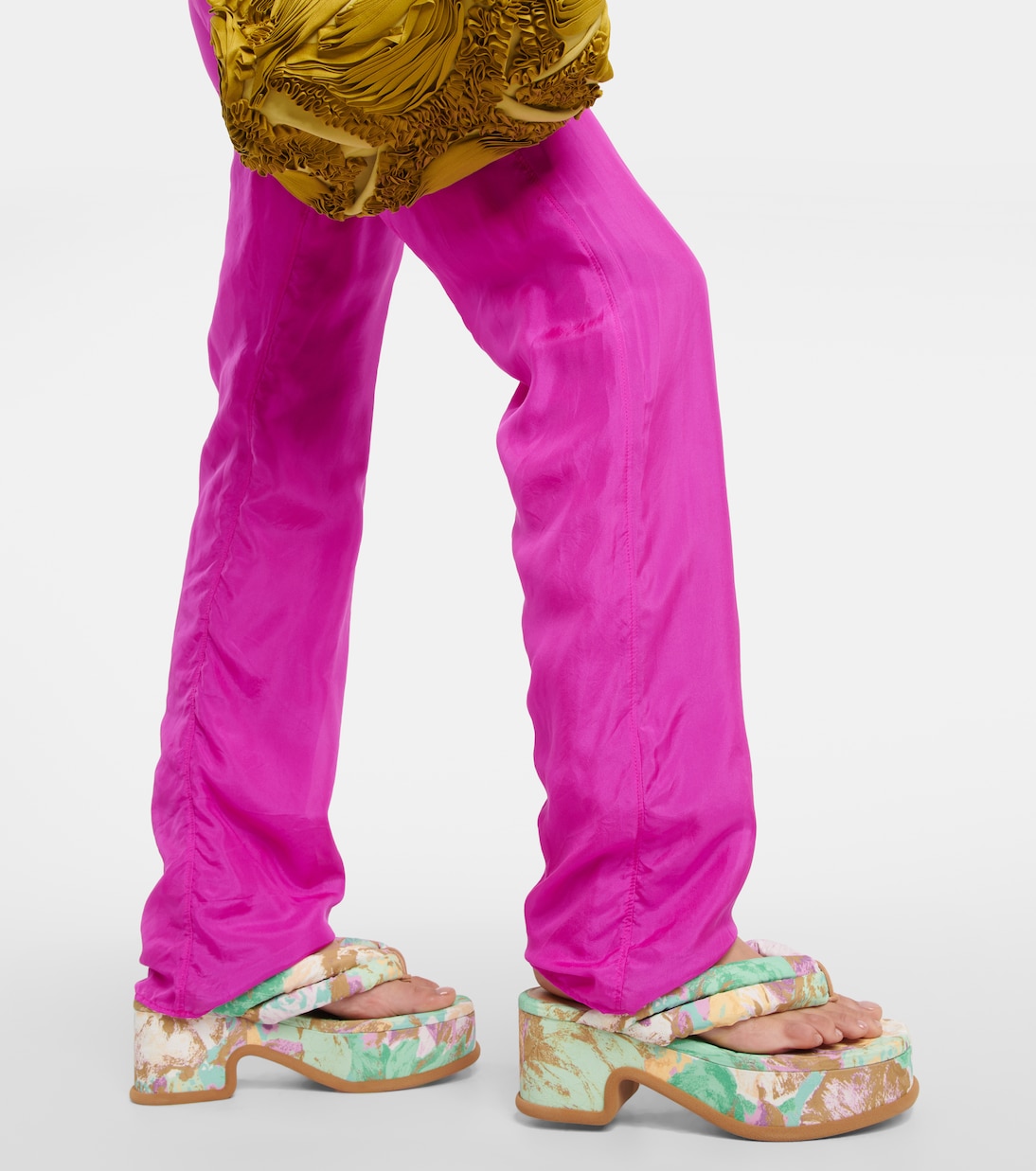 Floral-printed platform thong sandals | Dries Van Noten