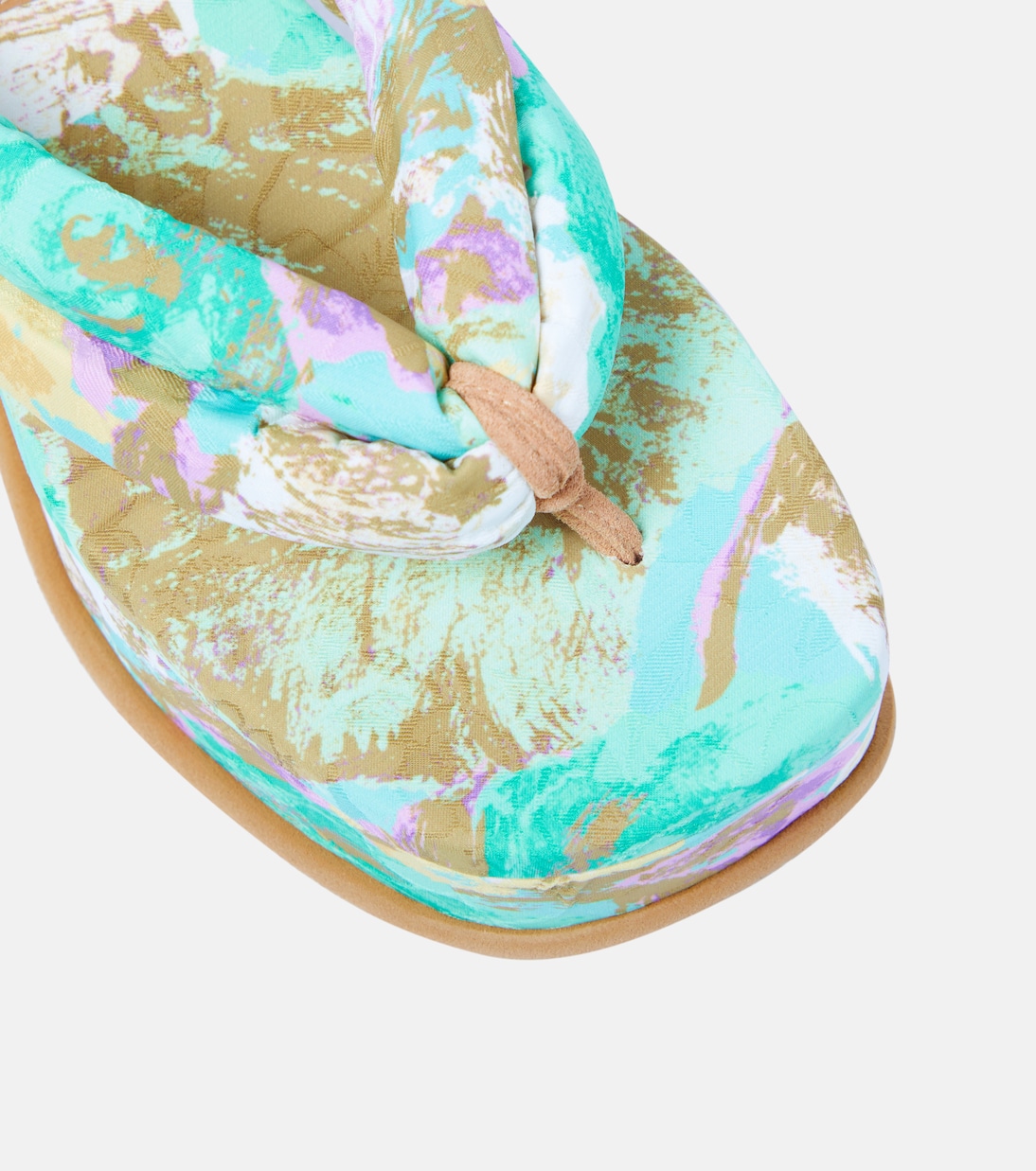 Floral-printed platform thong sandals | Dries Van Noten
